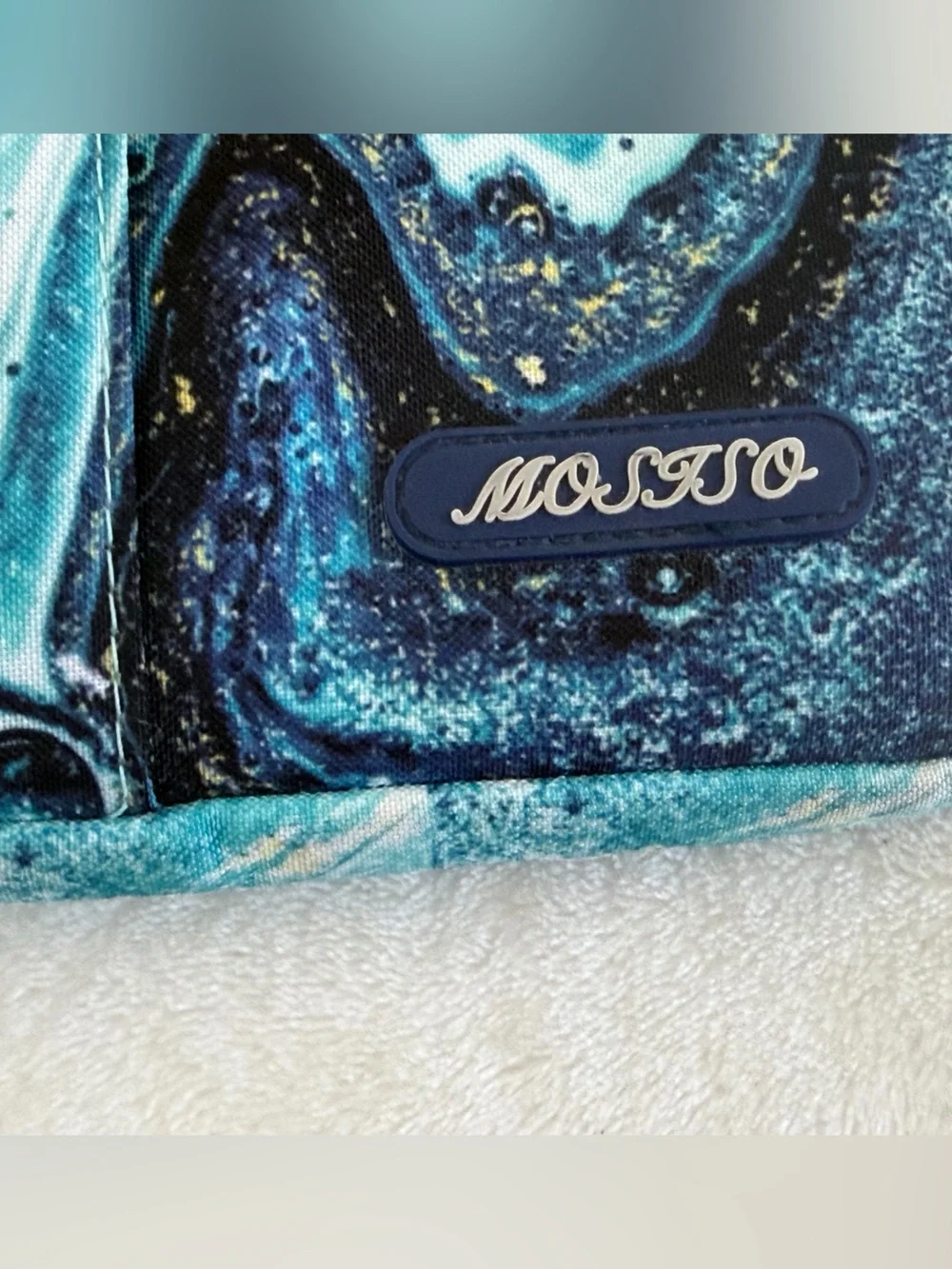 MOSISO Marbled Teal Padded Laptop Sleeve w/ Outside Zipper Pocket -New Condition